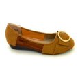 thumbnail image 2 of Victoria K Square Gold Black Medallion Wedge Flats (Women), 2 of 5