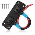 thumbnail image 1 of 2-gang rocker switch panel - 12V-24V waterproof round button with LED - 20A DC control - IP65 pre-wired panel, 1 of 5