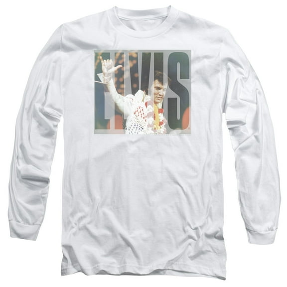 Elvis Presley Aloha Knockout Adult Long Sleeve T-Shirt White