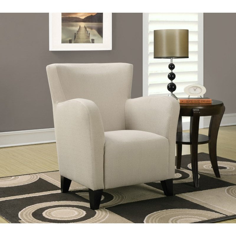Monarch Specialties Accent Chair in Taupe Linen Fabric (I ...