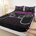thumbnail image 3 of jejeloiu Purple Black Full Size SheetsGame Console Bed Sheets,Modern Video Game Sheet Sets For Men Women,Breathable Home Decor,4-Piece, 3 of 7