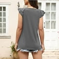 thumbnail image 5 of Fesfesfes Womens T-Shirts Women Fashion Summer Tops For V-Neck Ruffle Sleeve Tops Casual Sleeveless Layering Shirts for Women 4(S), 5 of 8
