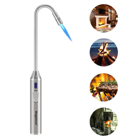 Torch Lighter Butane Gas Lighter Jet Flame Flexible Long Neck Refillable Fire Lighter for Grill Gas Hob Stove Oven Wood Fireplace BBQ Camping Gas Fire Pit Fire Pot Metal Lighter(Butane Not Included)