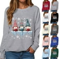 thumbnail image 6 of TTUHYWXI Christmas Sweatshirts Women Long Sleeve Pullover Shirts Funny Garden Gnome Graphic Tees Tops (Grey, L), 6 of 9
