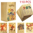 thumbnail image 2 of 27-110Pcs Gold Foil Card VMAX GX Cards English French Spanish German Pikachu Charizard Arceus Colour Pokémon Cards Gift, 2 of 5