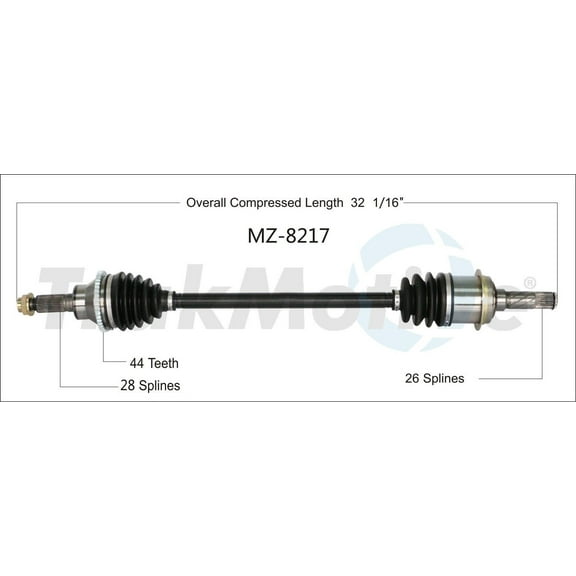 CV Axle Shaft Fits select: 2007-2014 MAZDA CX-9
