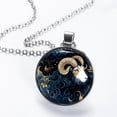 thumbnail image 2 of Aries Constellation Elegant Circular Glass Pendant Necklace, 2 of 5