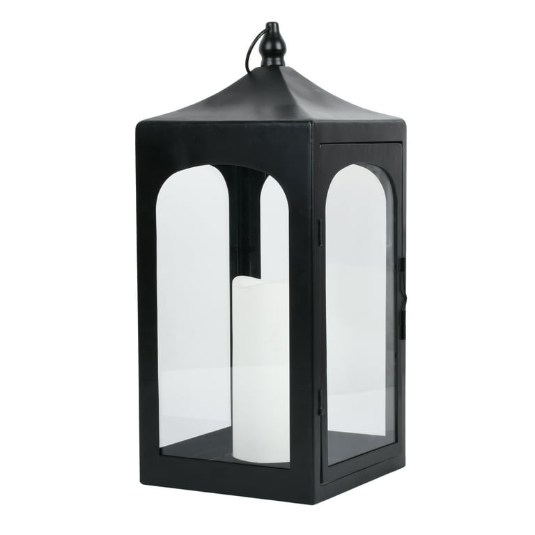 USB Rechargeable Metal Cage Lantern - Outdoor & Indoor Black Lantern With Carry Handle