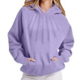 thumbnail image 4 of HOOJT Women's Hoodies Casual Hooded Sweatshirt Top Solided Solid Color Sweaters Pullover Long Sleeve Loose Jackets Winter Fall Outwears Clothes with Pocket, 4 of 7