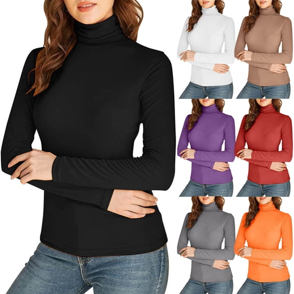 larppty Women's Long Sleeve Mock Turtleneck Shirts 2025 Fleece Lined Base Layer Slim Fit Thermal Underwear Tops White, XXL