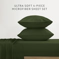 thumbnail image 3 of Noble Linens 4 Piece Holiday Microfiber Bed Sheet Set, Pine Green, King, 3 of 13