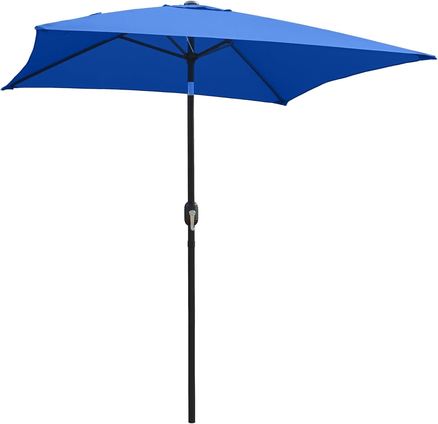 MAYPEX 6.5 Ft Patio Umbrella with Tilt and Crank Square Beach Umbrella Weather Resistant Durable 6 Sturdy Steel Ribs Market Umbrella Outdoor Patio, Blue