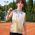 thumbnail image 2 of Ruyang Kids Boys Sleeveless Tank Top Gradient Pastel Print Round Neck Vests Tees Summer Beach Swim Casual Football Basketball Vests, 2 of 7