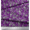 thumbnail image 2 of Soimoi Georgette Viscose Fabric Leaves & Floral Block Print Fabric by Yard 42 Inch Wide, 2 of 3