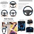 thumbnail image 5 of Yuyamidu Hummingbird Car Seat Covers Set of 15 Hibiscus Steering Wheel Cover Seatbelt Covers Trash Bin Air Vent Storage Organizer Rearview Mirror Cover Cup Holder Key Chain Car Accessories, Blue, 5 of 7