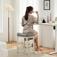 thumbnail image 6 of 24" Backless Bar Stools, Set of 4 Counter Height Bar Stools, Leather Saddle Counter Stool, Gray, 6 of 8
