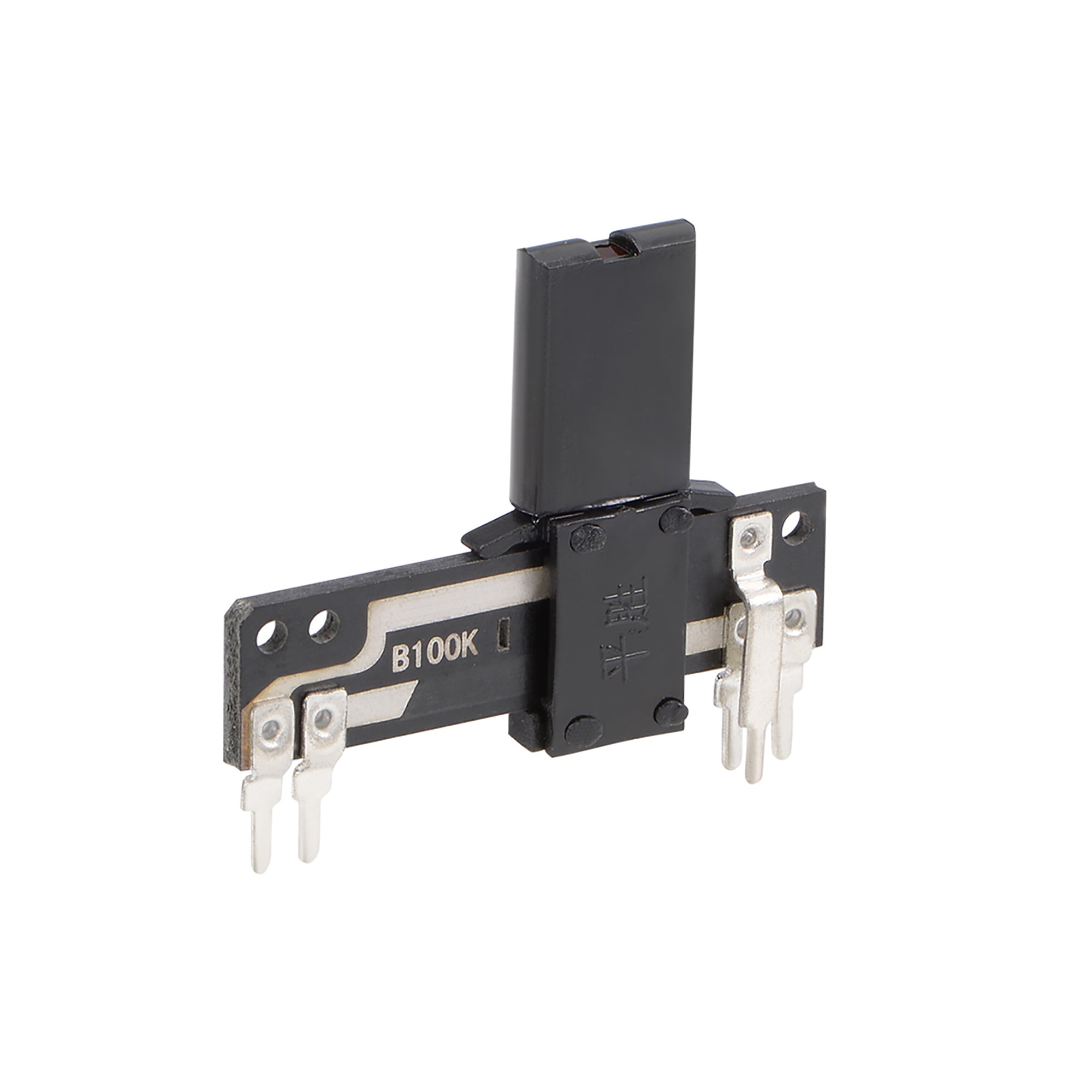 sourcing map Fader Variable Resistors Mixer 45mm Straight Slide Potentiometer B10K Ohm with Black White Knobs