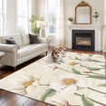 thumbnail image 2 of Large Area Rugs for Living Room Bedroom, White Floral 8'x10' Rug Washable Carpet Runner Indoor Outdoor, Spring Country Vintage Flower Leaf Plant Non Slip Floor Mats Rug for Kitchen, Patio, 2 of 8
