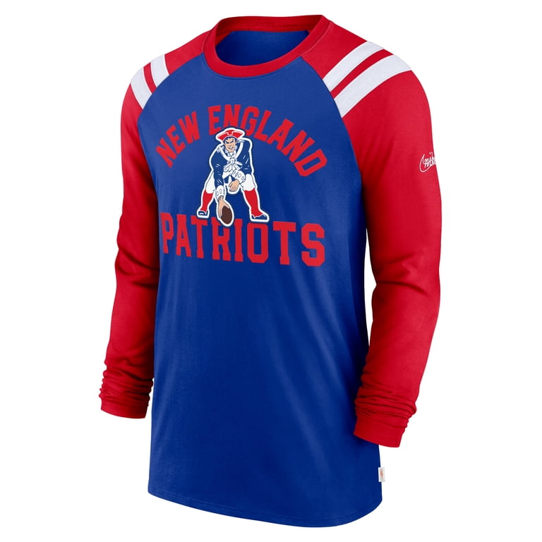 Men's Nike Royal/Red New England Patriots Classic Arc Raglan Tri