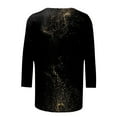 thumbnail image 4 of BLVB Summer Tops for Women Crewneck 3/4 Sleeve Tees Glitter Sparkly Shirts for Women Dressy Casual T Shirts Black, 4 of 5