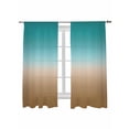 thumbnail image 2 of Sheer Curtains 72 Inches Long, Teal Brown Ombre Light Filtering Window Curtains for Living Room, Turquoise Gradient Modern Abstract Art Rod Pocket Voile Sheer Curtain Drapes, 52"W x 72"L, 2 Panels, 2 of 8