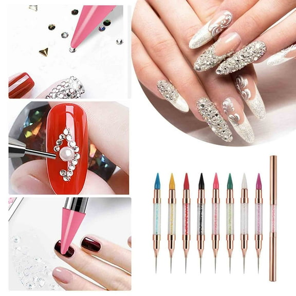FSTDelivery Nail Pens for Nail Art, Nail Sculpture Pen, Dual Tipped Silicone Nail Tools, Acrylic Pen & Brushes for Resin, Design Tools for Foil Carving & Drawing Effects, Christmas Nails Supplies