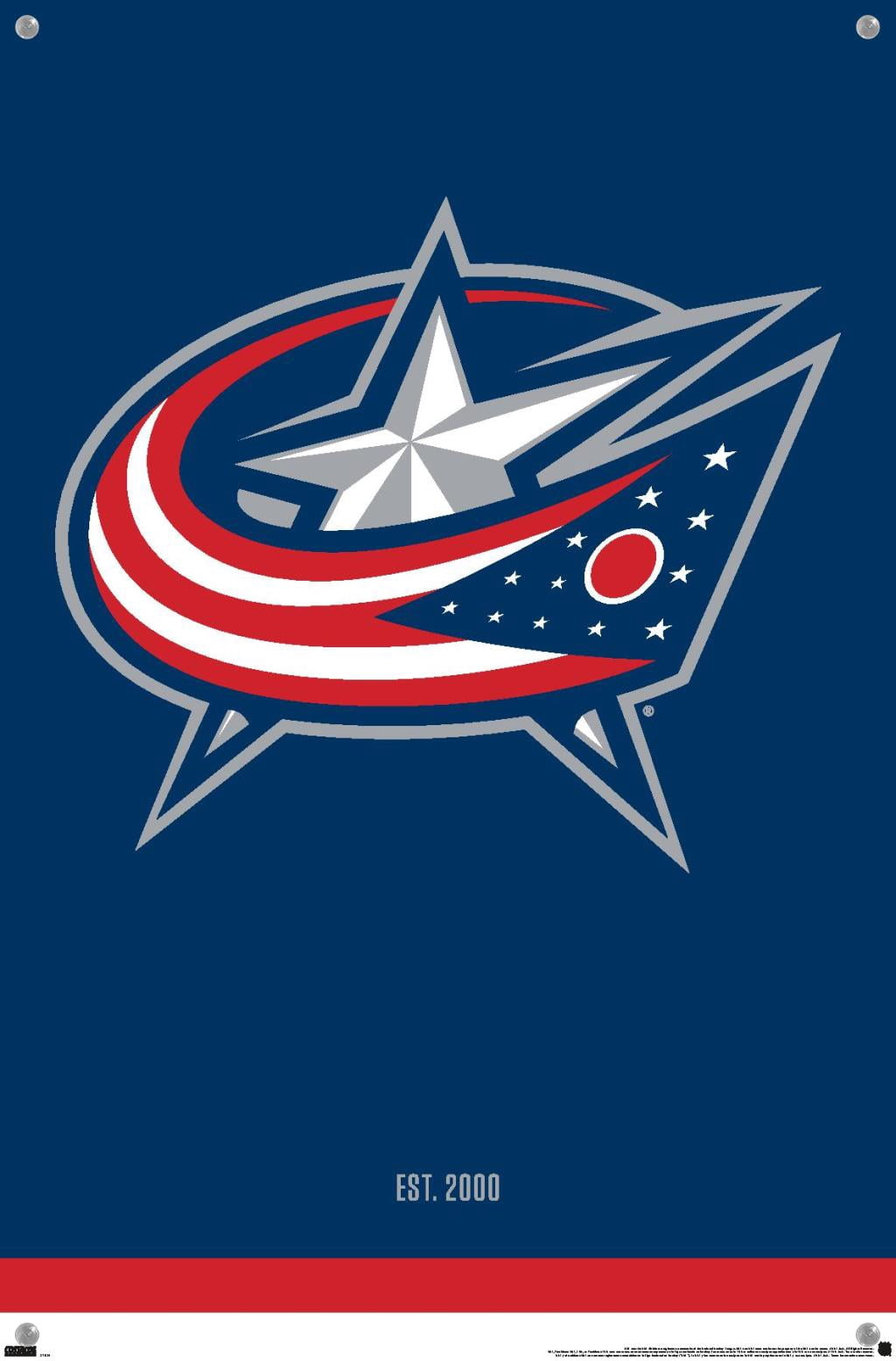NHL Columbus Blue Jackets - Logo 21 Wall Poster with Pushpins, 14.725" x 22.375"