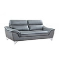 thumbnail image 2 of 36" Charming Grey Leather Sofa, 2 of 2