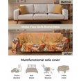 thumbnail image 3 of Thanksgiving Pumpkins Sofa Couch Covers for 3 Cushion Couch,Washable L Shape Sectional Sofa Covers for Loverseat/Pet/Kid,Orange Fall Wheat Birds Watercolor Slipcover Throw Blanket Futon Cover 71x134, 3 of 8