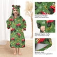 thumbnail image 4 of Dailycode Wearable Blanket Hoodie Oversized Sherpa Flannel Blankets with Pocket for 3-14 Year Old Truck Bell Snowflake Dot, 4 of 7