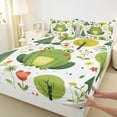 thumbnail image 3 of Castle Fairy Kids Children Kawaii Flower Frog Full Size Sheets 4-Piece,Green Red Breathable Bed Sheets,Cartoon Animal Lightweight Sheet Sets,Breathable Home Decor, 3 of 7