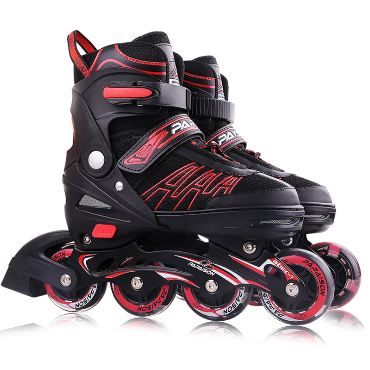Details about   Adjustable Size Roller Skates _ Kids 4 Wheels Children Boys Girls Beginner 