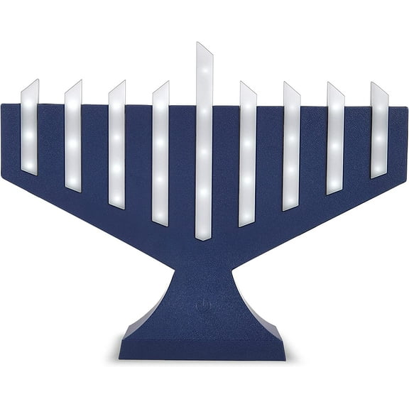 Exquisite Modern Artistic LED Menorah Lighted Rods Traditional Shape Yet Chic Electric Minorah Battery & USB Chanukiah 3.5' Micro USB Cable Included Hanukkah Décor by Zion Judaica