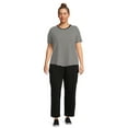 thumbnail image 3 of Terra & Sky Women's Plus Size French Terry Cloth Cargo Pants, 28” Inseam, 3 of 6