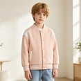 thumbnail image 5 of Grblisyd Kids Varsity Baseball Jacket Colorblock Bomber Coat Unisex Boys Girls School Outwear with Pocket, 5 of 6