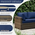 thumbnail image 3 of Snubbull 14 Piece 26" x 26" Patio Cushion Covers Replacement, Outdoor Patio Wicker Sofa Washable Cushion Slipcovers with Zipper, Blue, 3 of 8