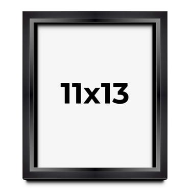 11x13 Shadow Box Frame Black | 1.25 inches Deep Real Wood Contemporary Shadowbox Display Frame | UV