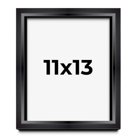 11x13 Shadow Box Frame Black | 1.25 inches Deep Real Wood Contemporary Shadowbox Display Frame | UV