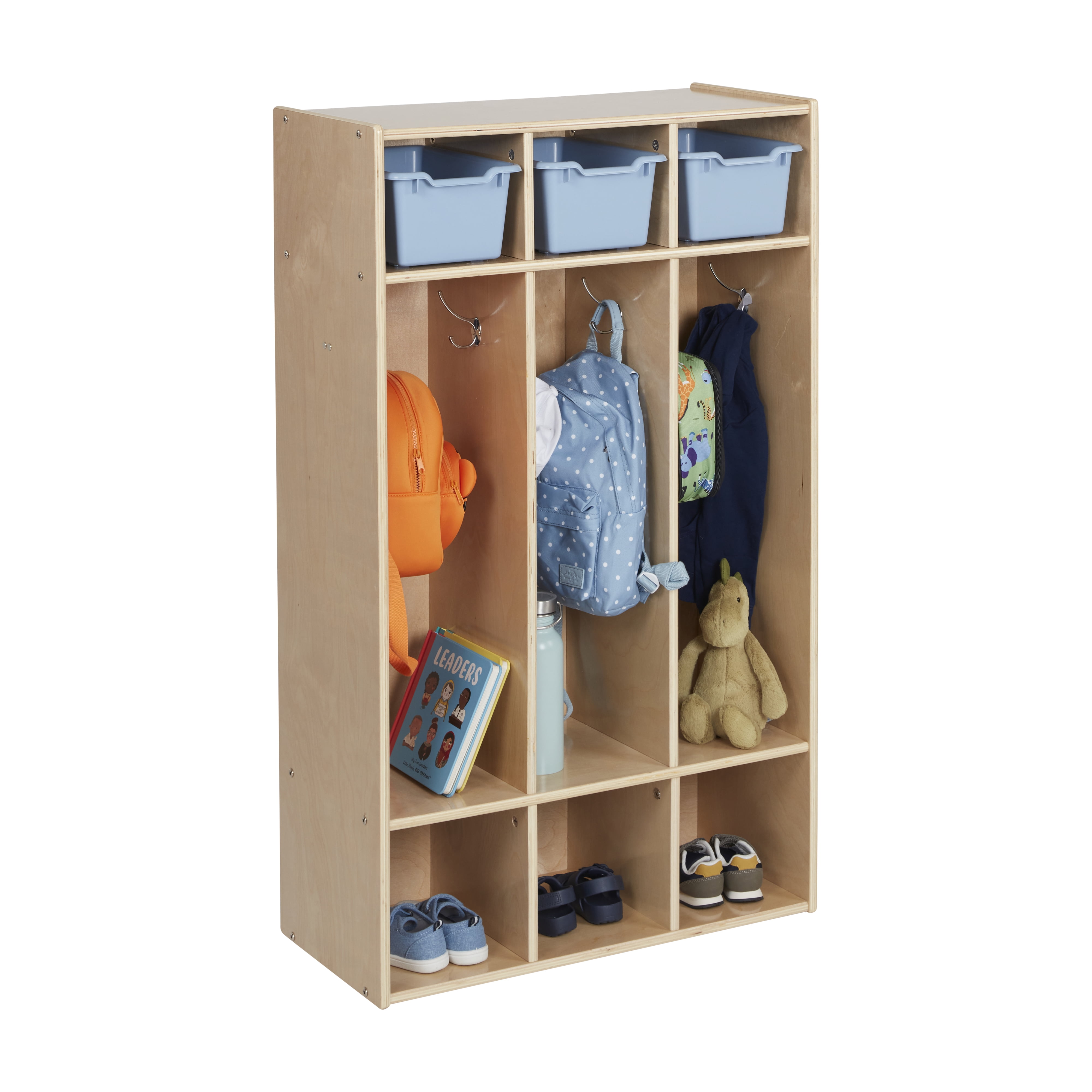 8-Compartment Mobile Backpack Storage Cabinet
