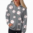 thumbnail image 4 of Towmus Women's Football Sequin Sweatshirt Graphic Hoodies Pullover Baseball Season Long Sleeve Tops with Pockets, 4 of 5
