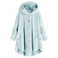 thumbnail image 1 of MKLEKYY Light Jackets for Women Women Plus Size Button Tops Hooded Loose Cardigan Wool Coat Winter Jacket, 1 of 1