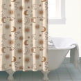 thumbnail image 4 of Beige Sun Moon Star Constellation Pattern Shower Curtain 72"x84" ,Bathroom Decorative Shower Curtains Set with 12 Hooks,Modern Waterproof Washable Shower Curtain, 4 of 6