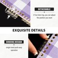 thumbnail image 4 of Haosy Purple Gingham Notebooks 2 Pcs 1-subject Journal 60 Sheets A5 College Ruled Paper Detachable Ring 8.3"x5.7", 4 of 8