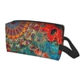 thumbnail image 2 of Goofa Mandala Colorful Printed Toiletry Bag with Handle,Large Capacity Travel Makeup Cosmetic Bag for Women, Carry on Airport Airline Compliant Bag, 2 of 9