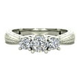 thumbnail image 4 of 3/8 CTW Past Present Future Engraved Three Stone Diamond Engagement Ring 14K White Gold ( G, SI ), 4 of 5