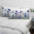 thumbnail image 4 of Purple Flowers Throw Pillow Covers, Spring Garden Floral Leaves Botanical Country Soft Breathable Pillow Cases with Invisible Zipper, Queen Size Pillowcases for Couch Bed Sofa Chair 20x30 Inches, 4 of 9