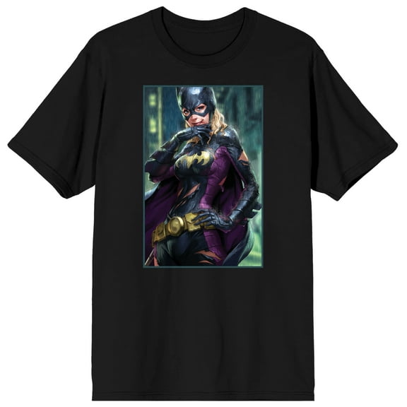 DC Comic Book Batgirl Character Men's Black Short Sleeve Graphic Tee-M