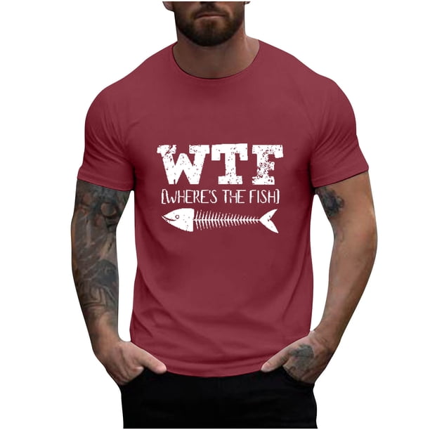 Mangas de Mano para Hombres, Cuello Redondo de Verano Ocio Impreso Superior, Moda Casual Manga Larga Poliéster