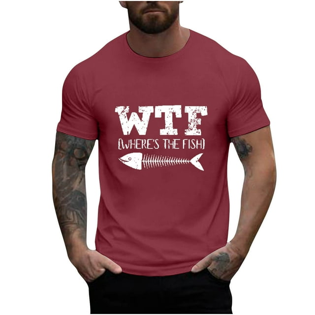 Mangas de Mano para Hombres, Cuello Redondo de Verano Ocio Impreso Superior, Moda Casual Manga Larga Poliéster