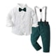 thumbnail image 1 of Qarigey Camisa de boda para niños, pantalón general, banquete, viaje, senderismo, respetuoso con la piel, Tops, pantalones, Kit, ropa, regalo conjuntos de ropa Verde 80cm, 1 of 6